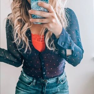 Express Sheer Button Down